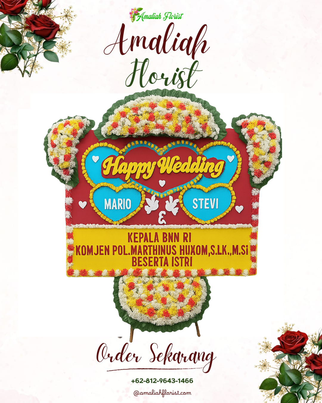 Papan Bunga Pernikahan Panjatan